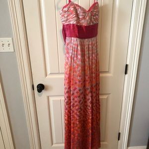 Silk printed long gown
